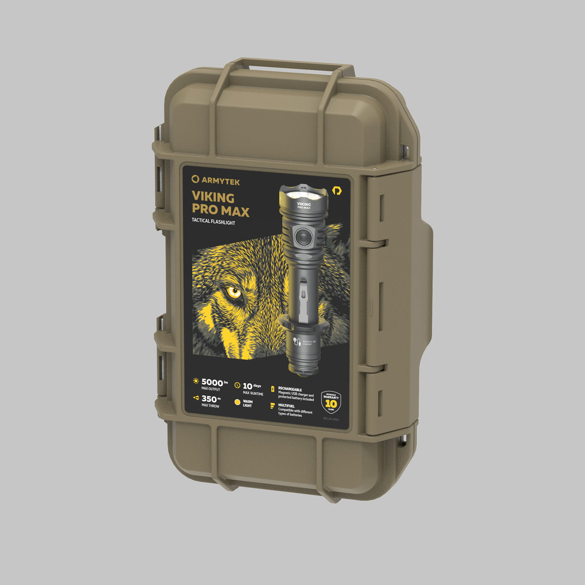 Armytek Viking Pro Max torcia tattica, dettaglio della testa