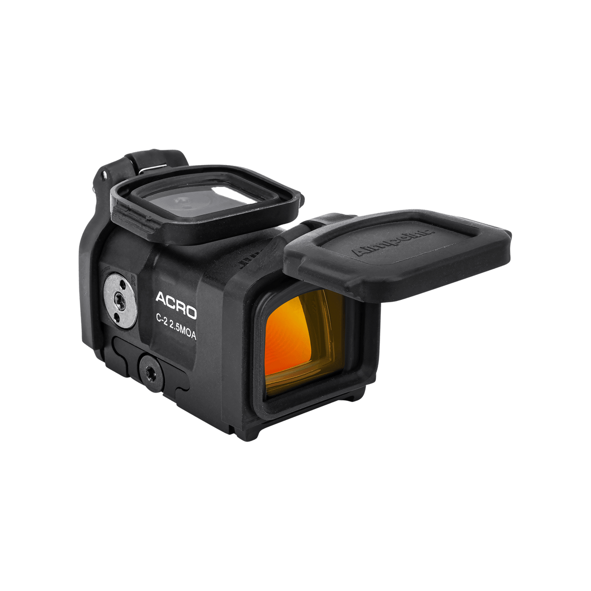 Aimpoint Acro C-2 2,5 MOA con coprilenti vista frontale