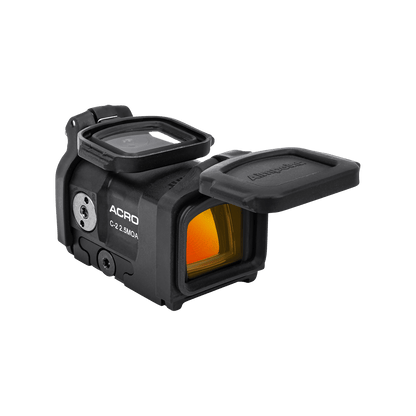 Aimpoint Acro C-2 2,5 MOA con coprilenti vista frontale