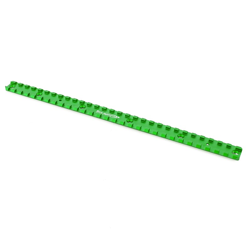 Toni System Slitta Picatinny lunga AR15 300 mm, interasse 61,5 mm, per tubi astina Toni System – Verde