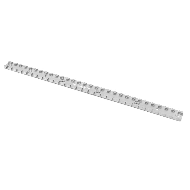 Toni System Slitta Picatinny lunga AR15 300 mm, interasse 61,5 mm, per tubi astina Toni System – Argento