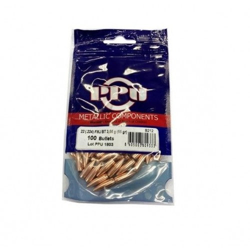 PPU PRVI PARTIZAN Palle FMJ BT Cal.22.224'' 55grs. Conf. da 100 palle