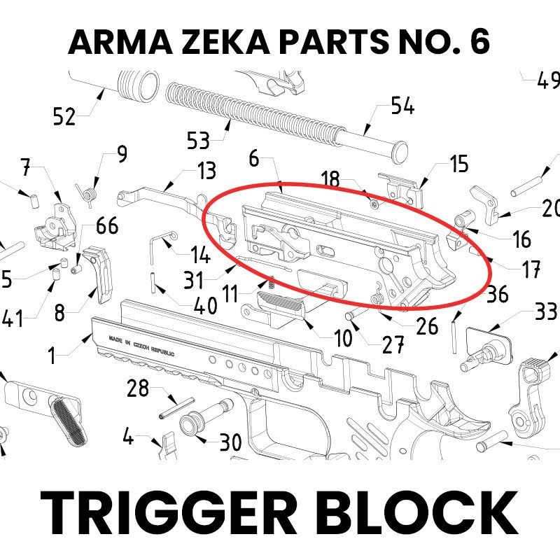 Arma Zeka blocco di scatto AZ-P1 22-P1-100-06-00-00