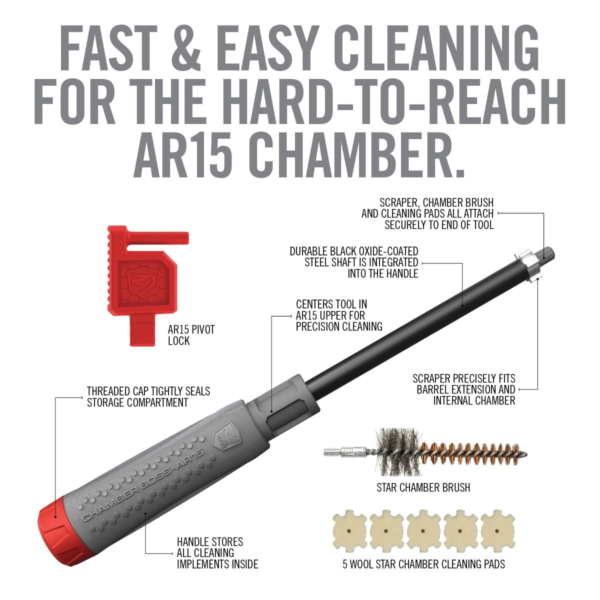 Real Avid CHAMBER BOSS AR15 Utensile Pulizia Camera
