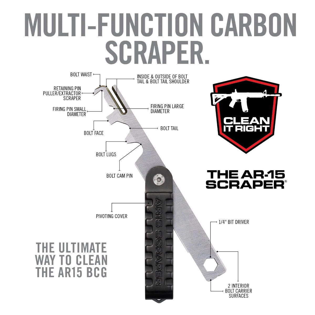 Real Avid The AR15 Scraper Raschietto Otturatore