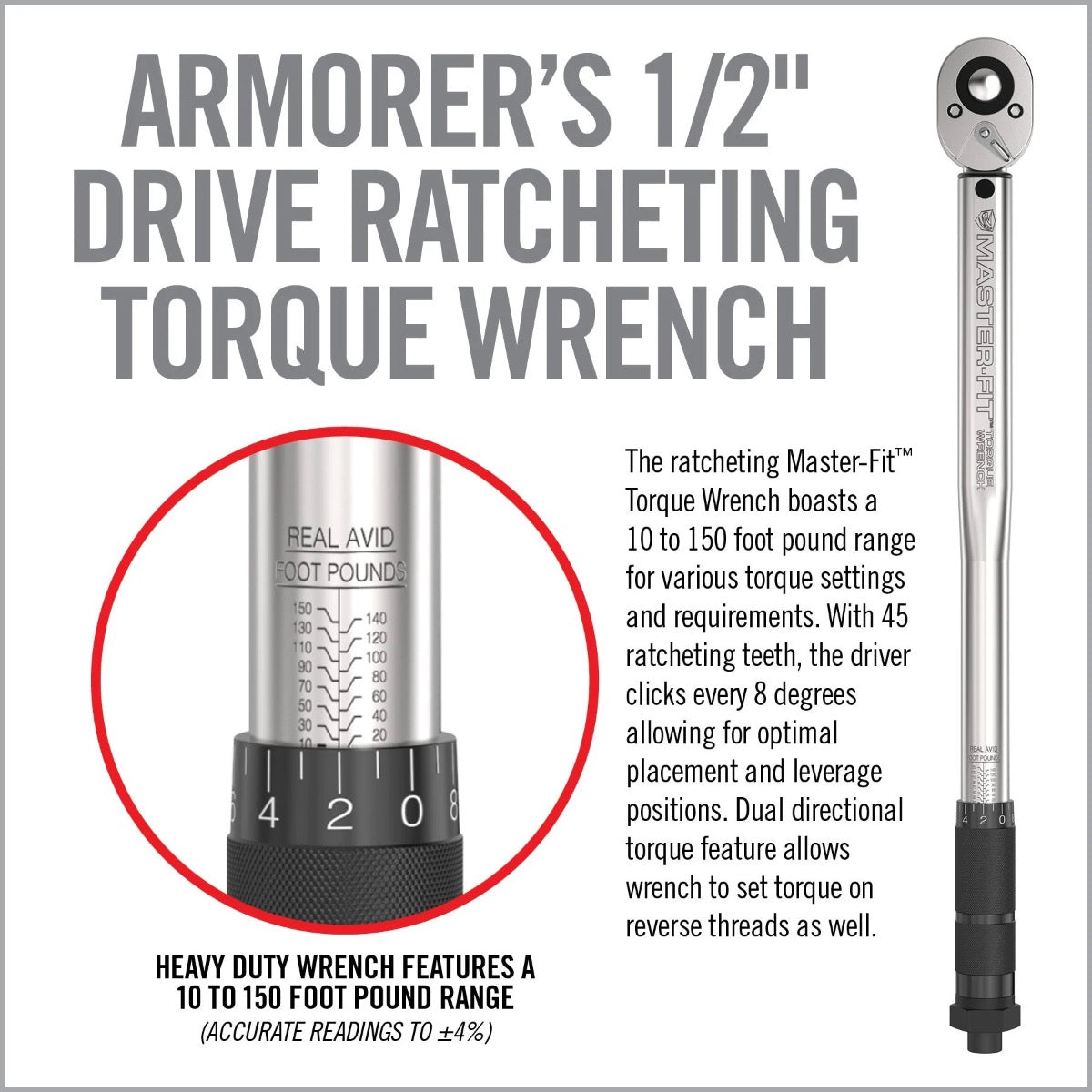 Real Avid Chiave Dinamometrica con Adattatori AR15