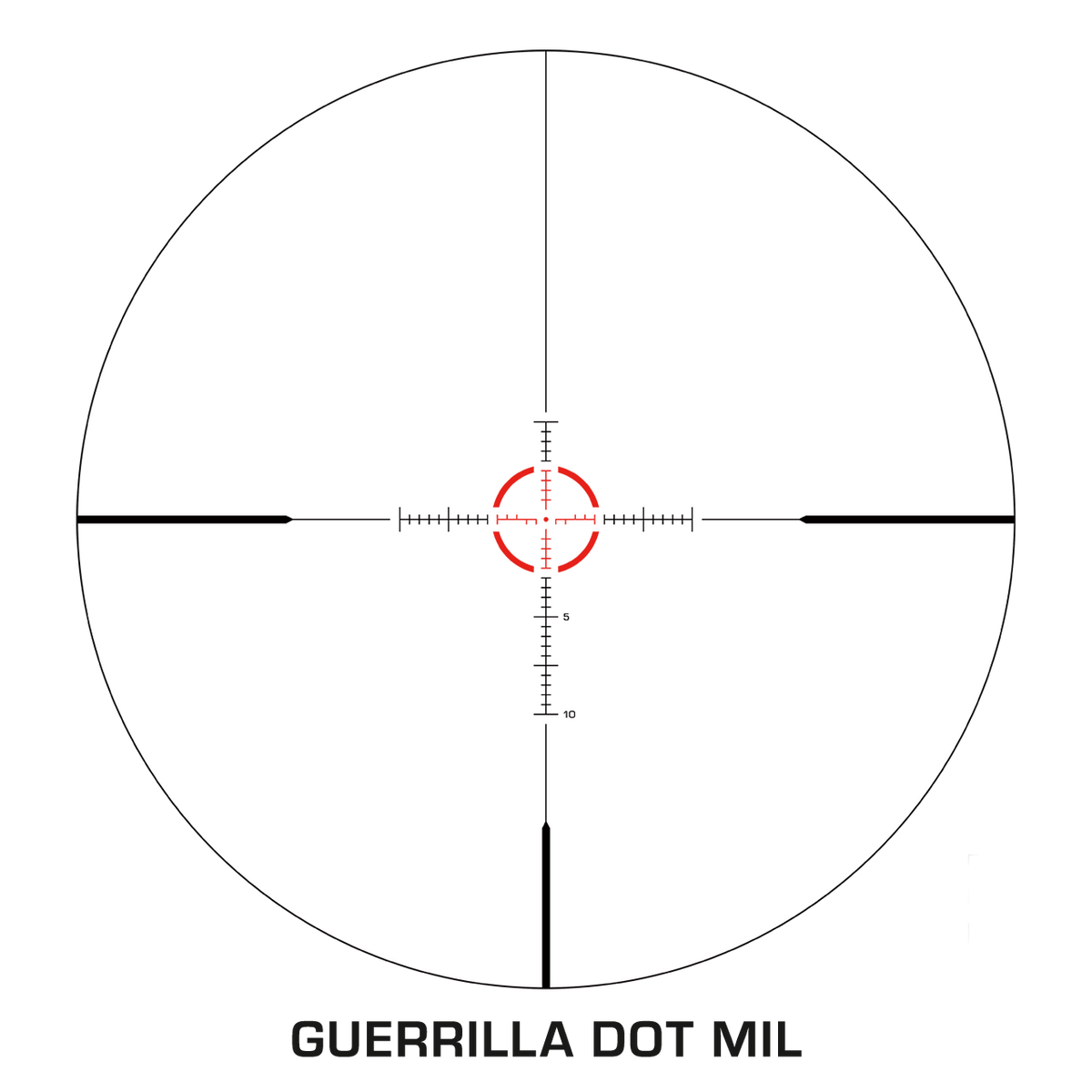 Schema del reticolo Guerrilla Dot MIL dello Swampfox Arrowhead