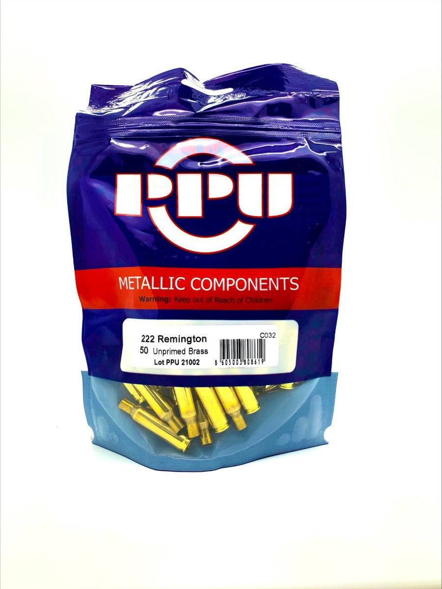 PRVI Partizan Unprimed Brasses 222 Remington - 50PCS
