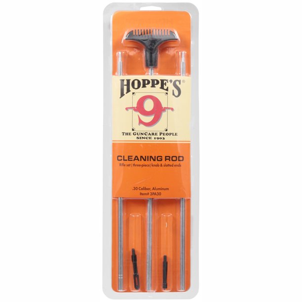 Hoppe's Three Piece Rifle 3PA30 Rod .30 Caliber Aluminum 3 Piece Poly Bag
