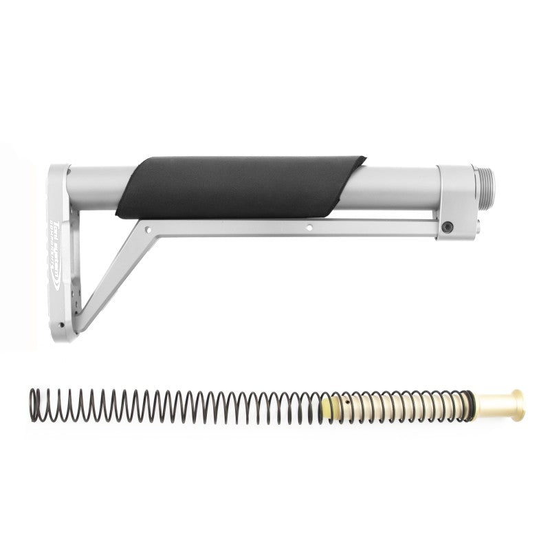 Toni System Calcio fisso 11 pollici per AR15 con molla buffer – Argento