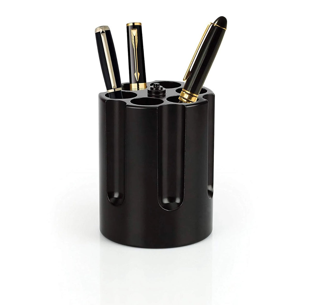 Caliber Gourmet Revolver Cylinder Pen Holder - BLACK