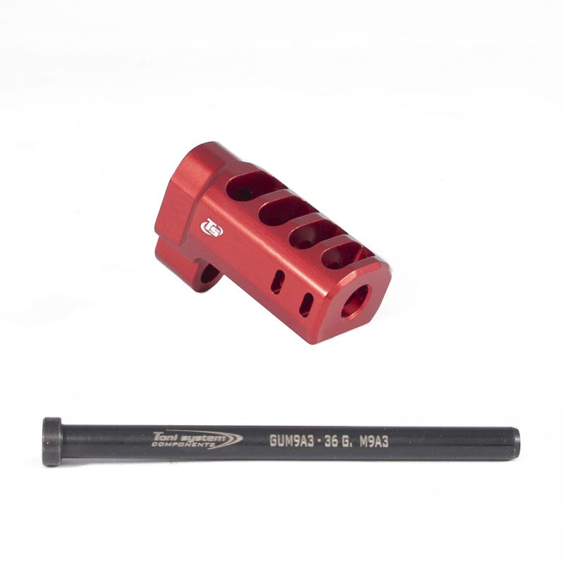 Toni System Compensatore Major Factor per Beretta M9A3, filetto 1/2x28 DX – Rosso