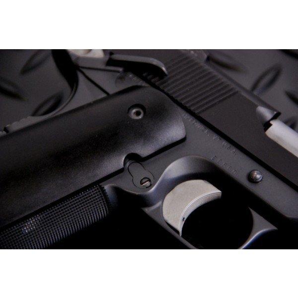 Strike Industries guancette 1911 PX-07 lisce nero semi-lucido, dettaglio 5