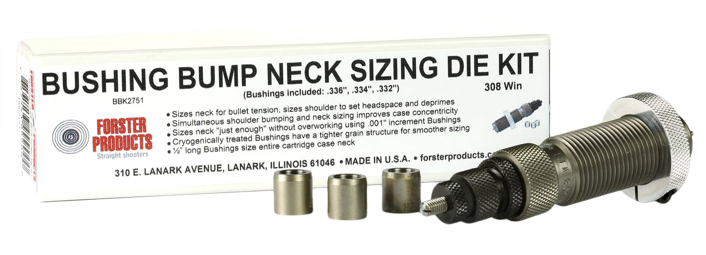 Forster Plus Bushing Bump Neck Sizer Die Kit immagine ufficiale