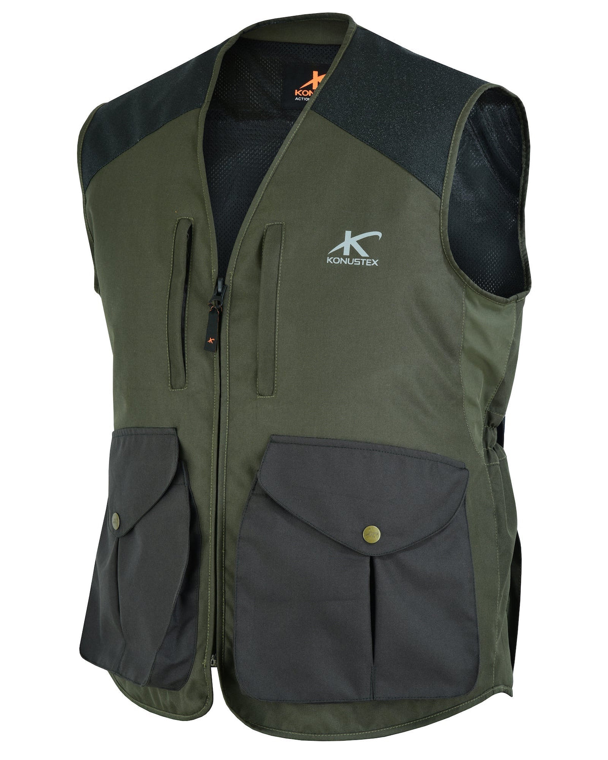 Gilet da caccia Konustex Notable verde con tasche frontali