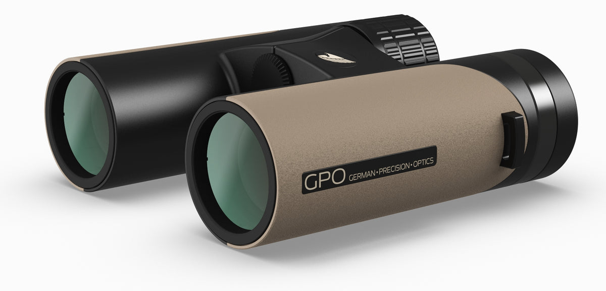 GPO Passion ED 10x32 sabbia, vista di tre quarti