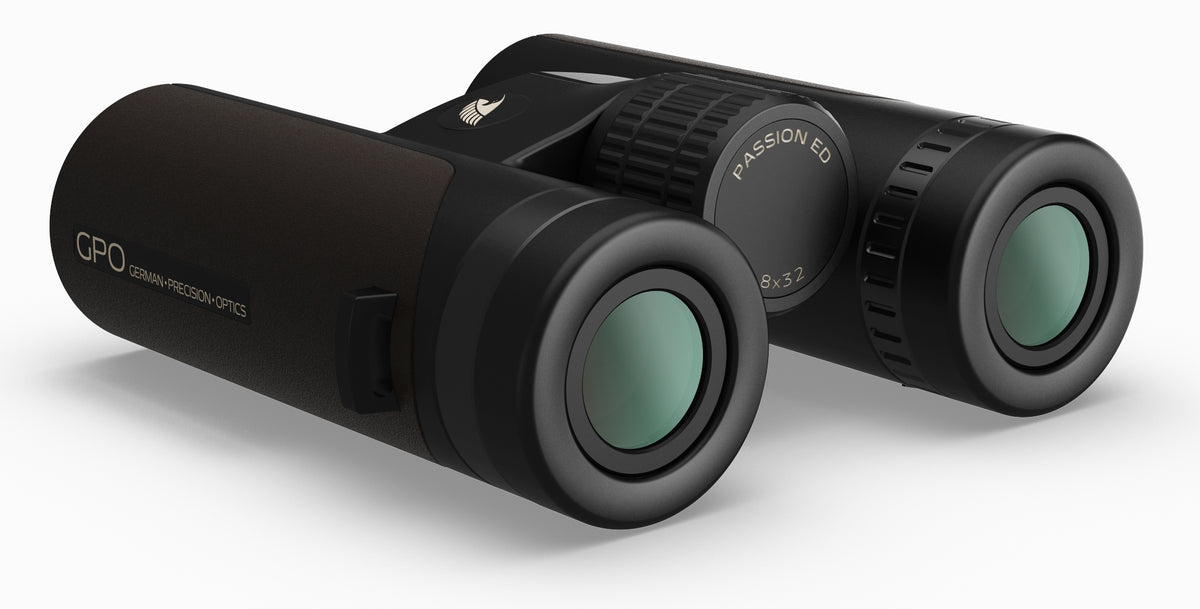 GPO Passion ED 8x32 marrone, vista degli obiettivi da 32 mm