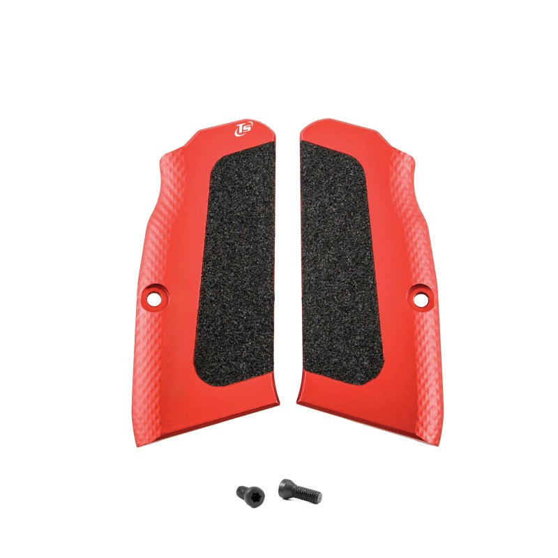 Toni System Guancette High-Grip lunghe, fusto large, per Tanfoglio – Rosso