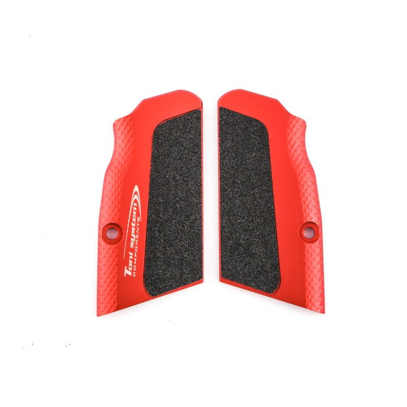Toni System Guancette High-Grip ultra corte, fusto small, per Tanfoglio Domina e Limited Custom Unica – Rosso