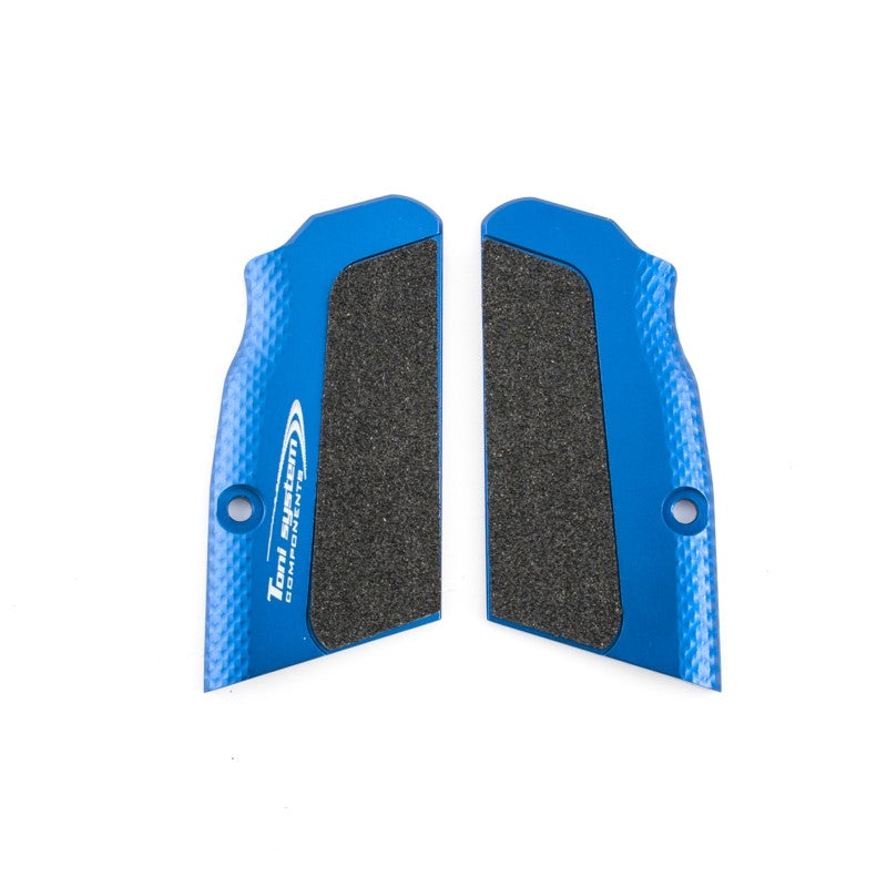 Toni System Guancette High-Grip ultra corte, fusto small, per Tanfoglio Domina e Limited Custom Unica – Blu