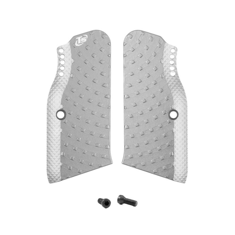 Toni System Guancette Vybram alleggerite lunghe, fusto small, per Tanfoglio – Argento
