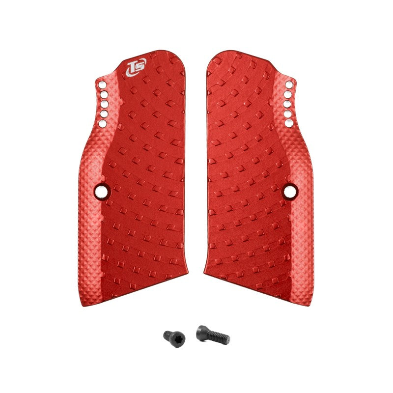 Toni System Guancette Vybram alleggerite lunghe, fusto small, per Tanfoglio – Rosso