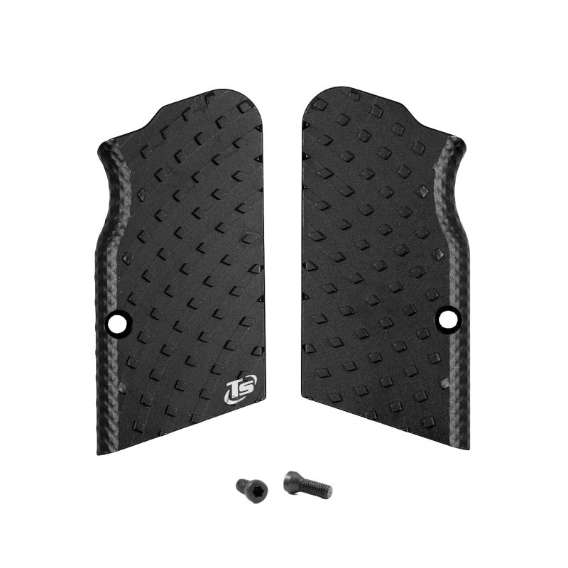 Toni System Guancette Vybram ultra corte, fusto large, per Tanfoglio Domina e Limited Custom Unica – Nero