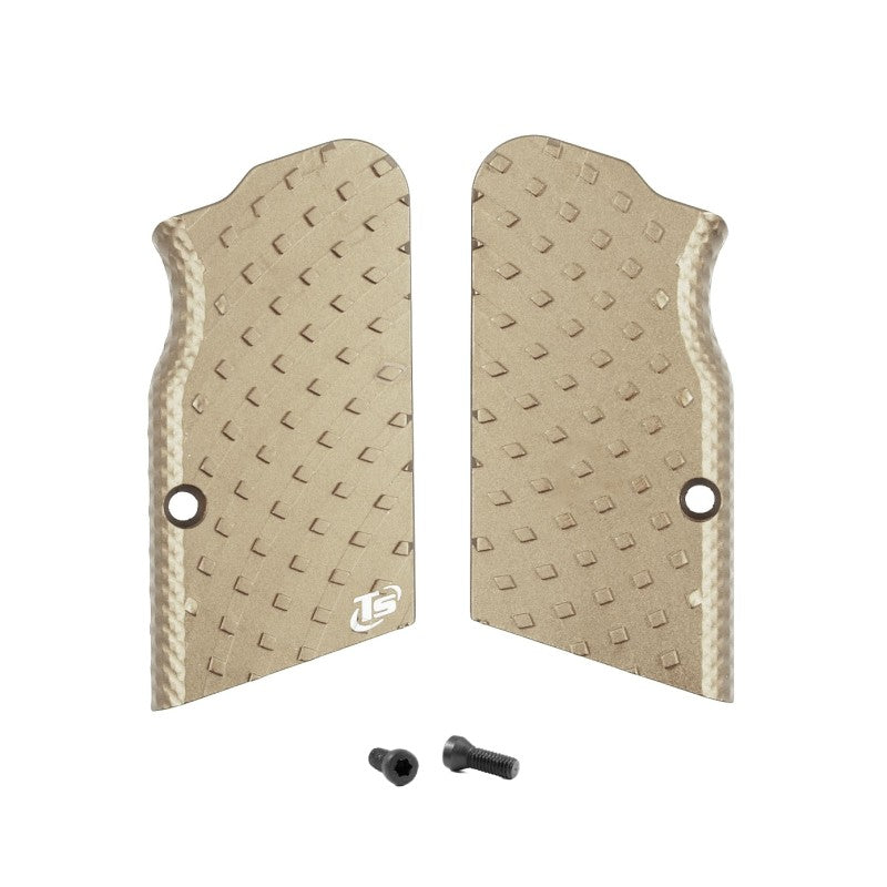 Toni System Guancette Vybram ultra corte, fusto large, per Tanfoglio Domina e Limited Custom Unica – Sabbia