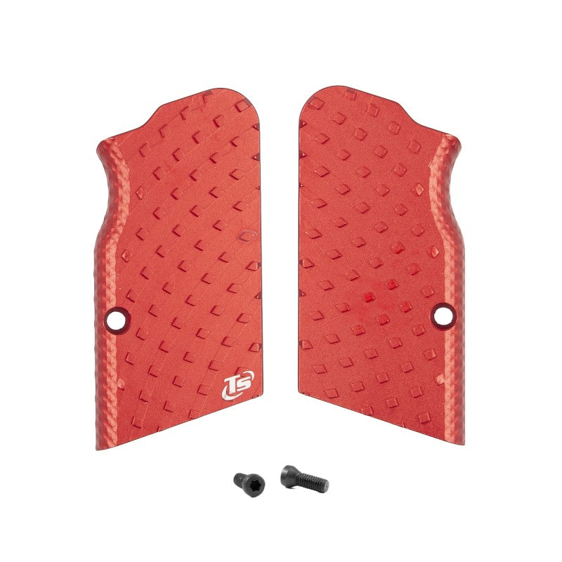 Toni System Guancette Vybram ultra corte, fusto large, per Tanfoglio Domina e Limited Custom Unica – Rosso