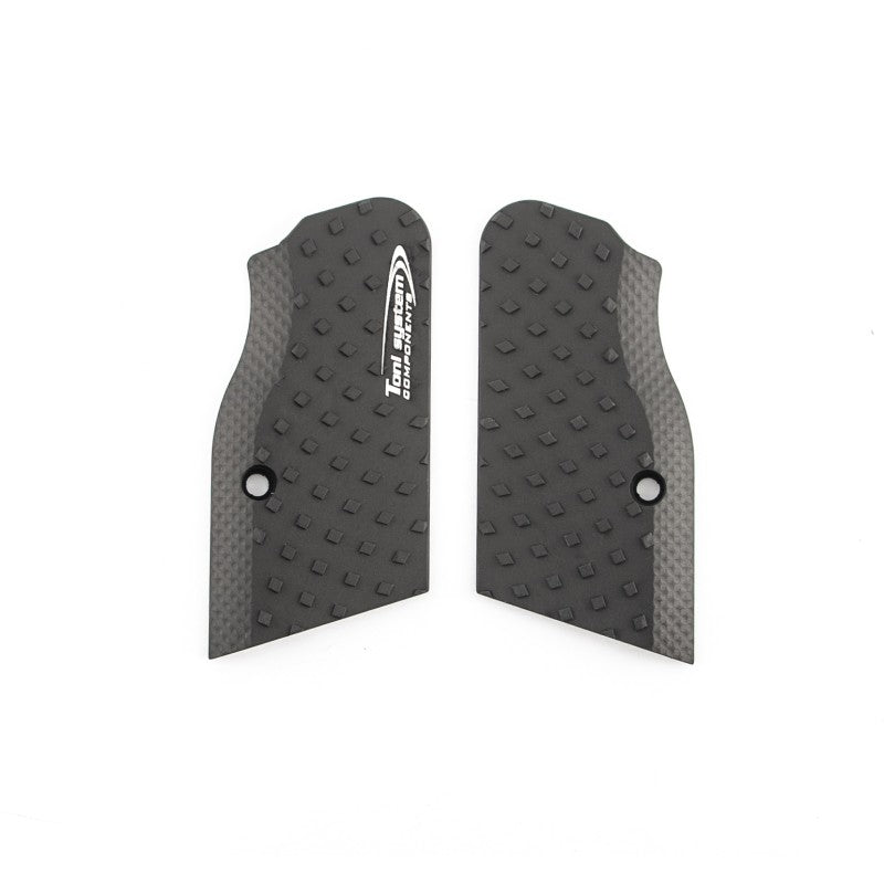 Toni System Guancette Vybram ultra corte, fusto small, per Tanfoglio Domina e Limited Custom Unica – Nero