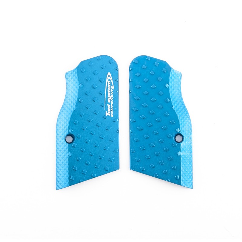 Toni System Guancette Vybram ultra corte, fusto small, per Tanfoglio Domina e Limited Custom Unica – Blu