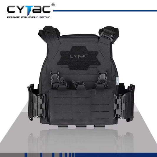 Cytac Tactical Plate Carrier nero con 9 tasche