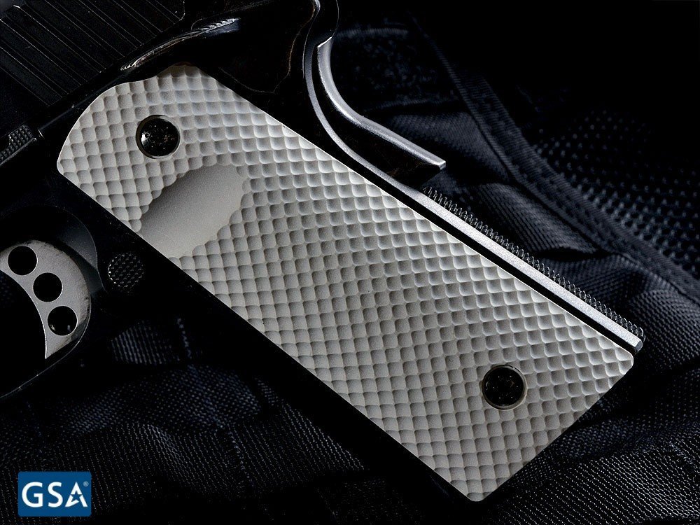 Strike Industries guancette 1911 BMC PX-09 Golf Ball Dimple Pattern grigie, dettaglio 2
