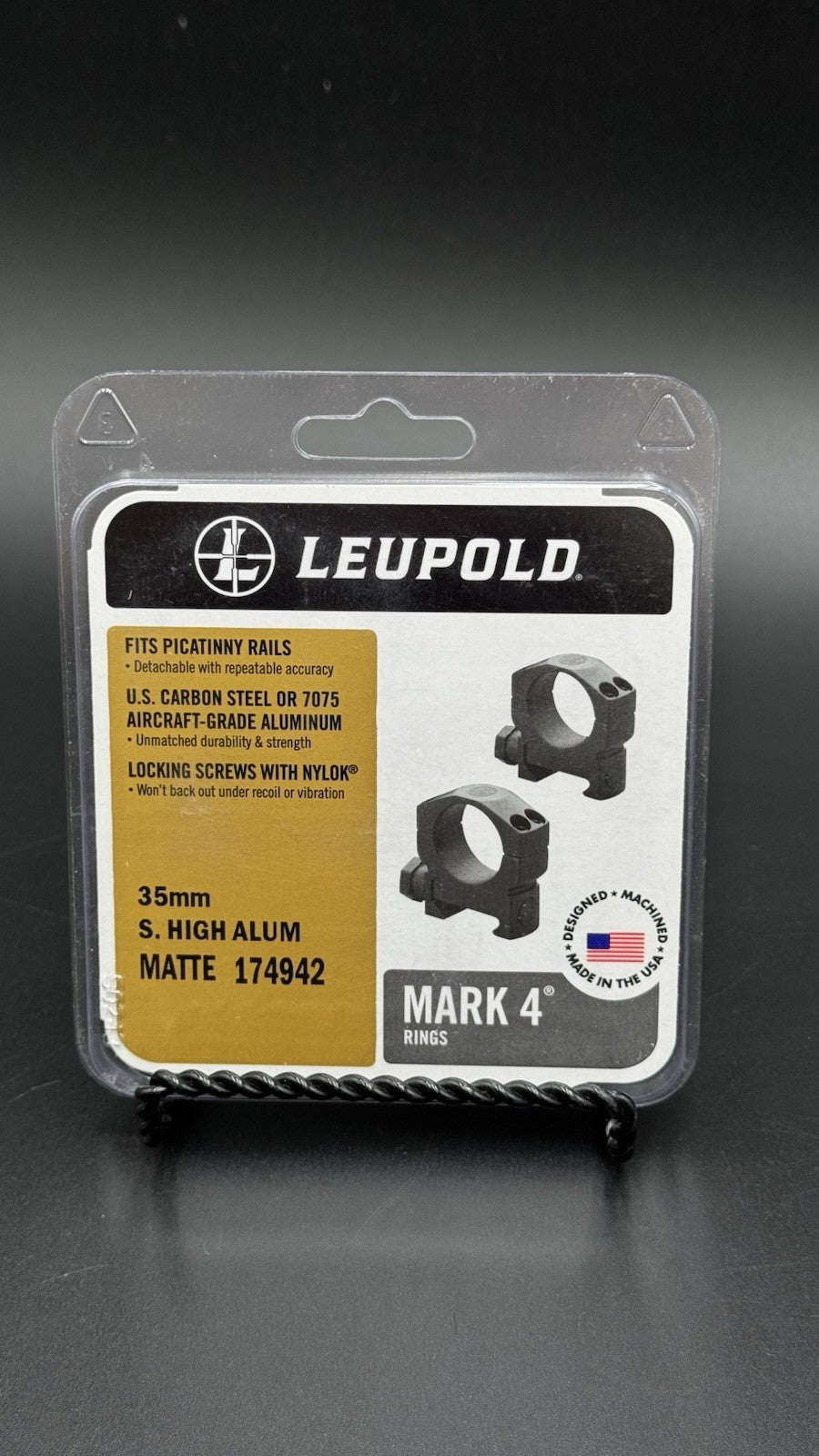 Leupold Mark 4 anelli 35 mm super alti neri opachi codice 174942