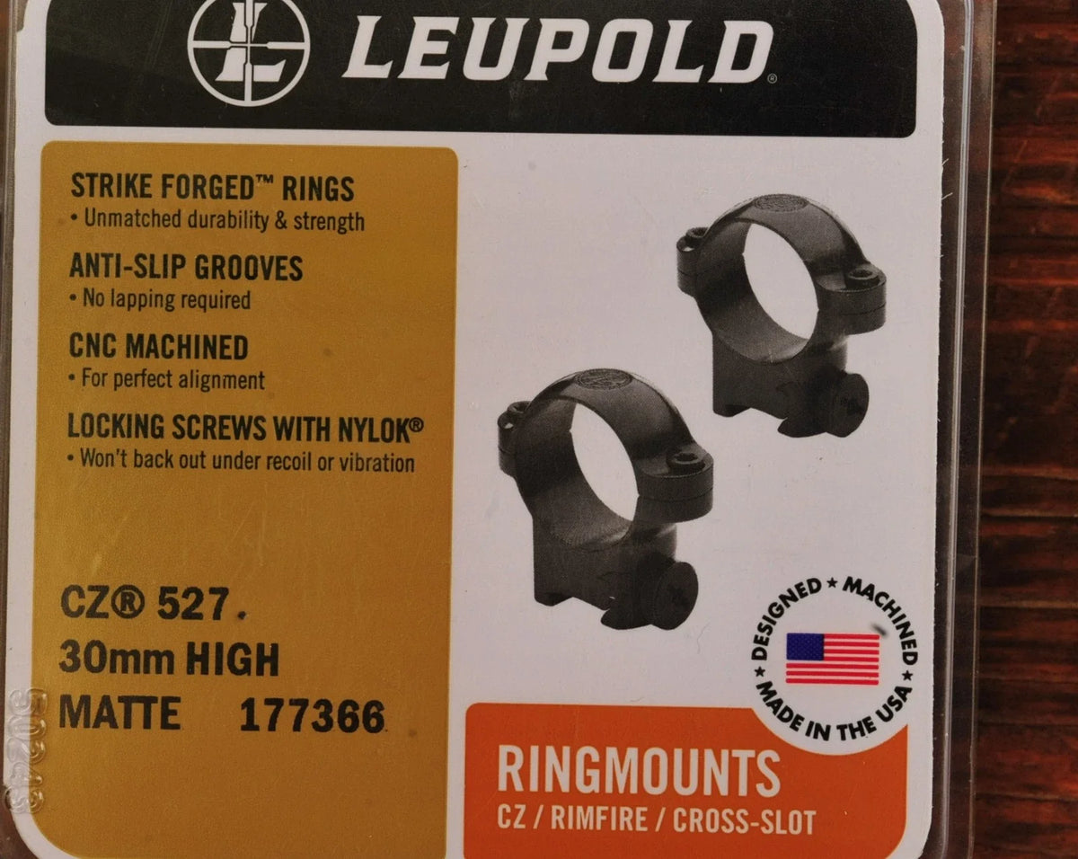 Leupold RM CZ 527 anelli 30 mm alti neri codice 177366