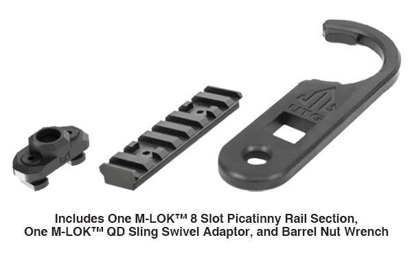 Paramano free float UTG PRO Super Slim M-LOK 17 pollici per AR15 nero, vista 4