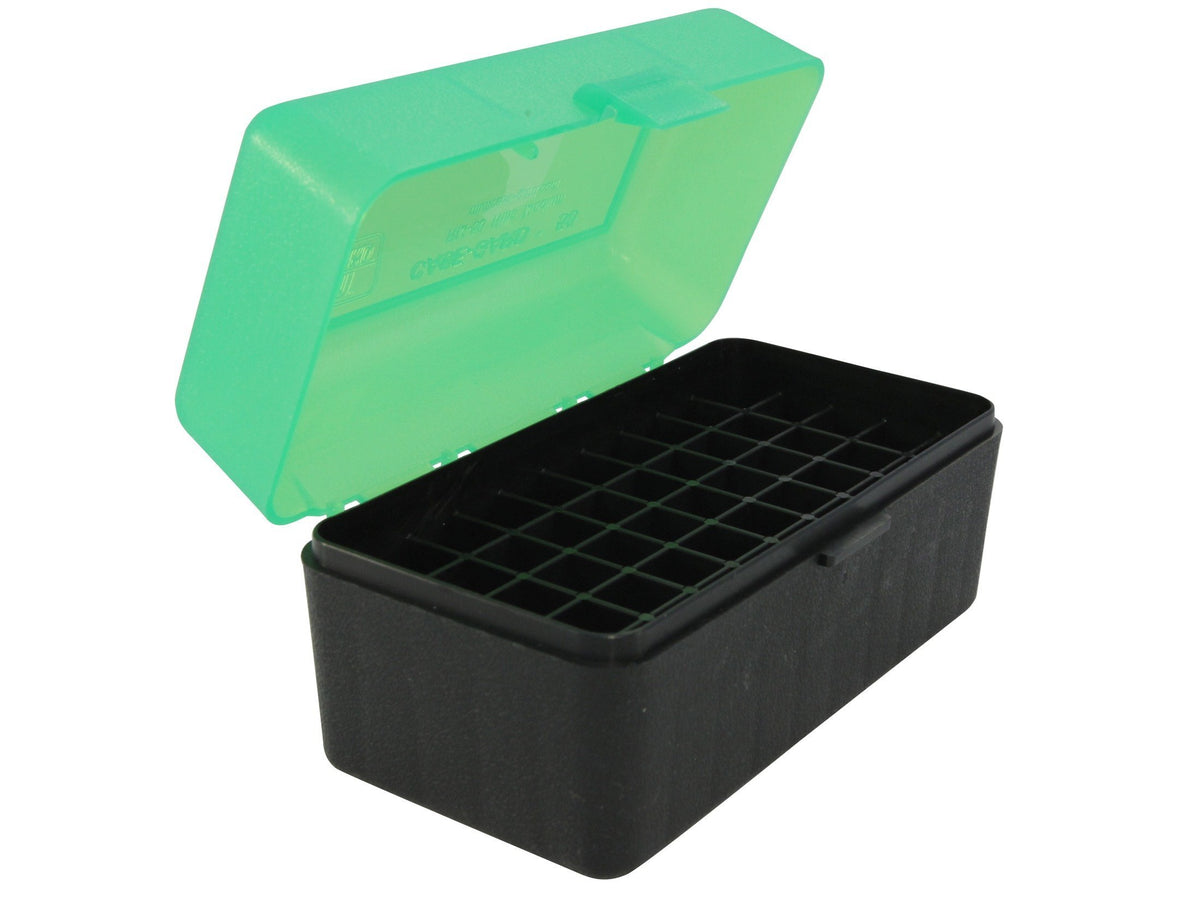 MTM Flip-Top Box 22-250 Remington, 243 Winchester, 308 Winchester - 50 Colpi -BK/GREEN