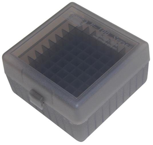 MTM Flip-Top Ammo Box 22-250 Remington, 243 Winchester, 308 Winchester - 100 Colpi Con Cerniera - Grigio
