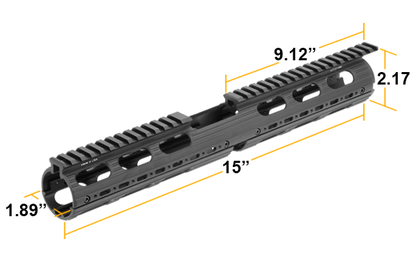 Paramano UTG PRO Super Slim drop-in 15 pollici carbine per AR15, vista 3