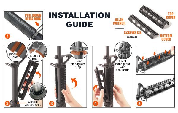 Quad rail UTG PRO drop-in in due pezzi per AR308 e S&W M&P10, vista 4