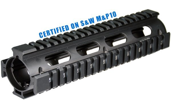 Quad rail UTG PRO drop-in in due pezzi per AR308 e S&W M&P10, vista 1