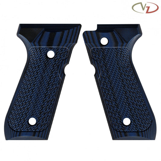 Plaquettes VZ Grips Tactical Slants en G10 pour Beretta 92/96 - Noir Bleu
