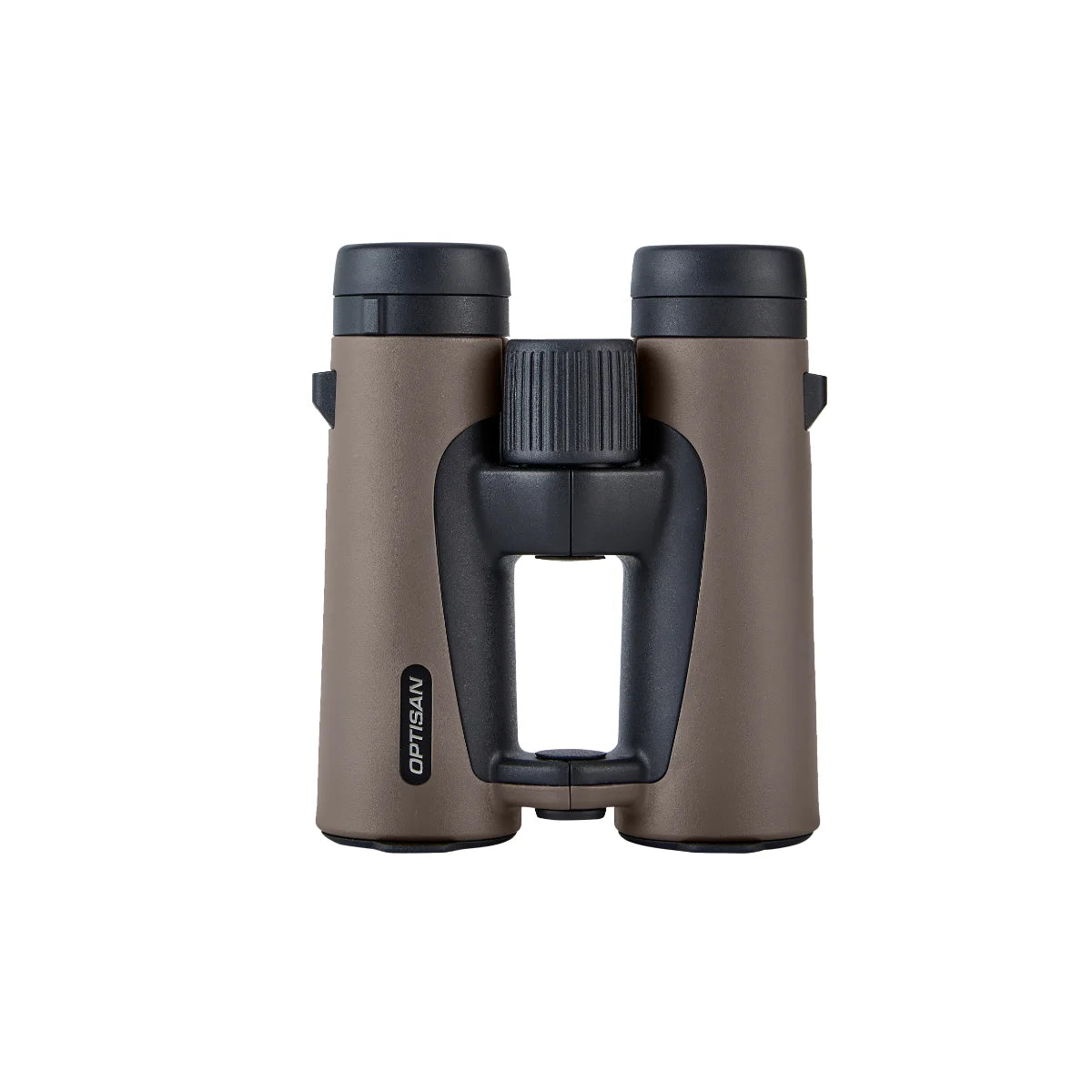 Binocolo Optisan LR 42 marrone, vista frontale con ponte aperto