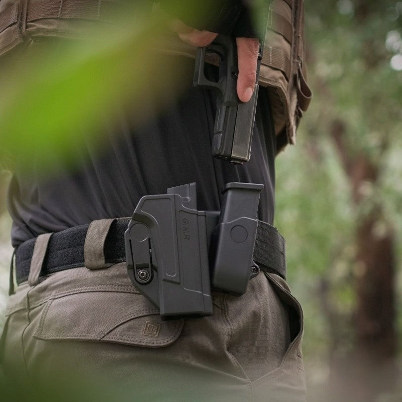 Orpaz portacaricatore singolo 9 mm per Glock 43, Glock 42, 1911 e S&W Shield con paddle Gen II