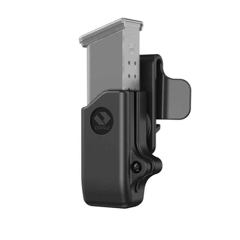 Orpaz portacaricatore singolo con due clip cintura per caricatori bifilari metallici 9 mm