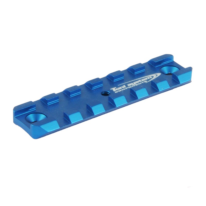 Toni System Slitta Picatinny AR15 ultra corta 74 mm, interasse 61,5 mm – Blu