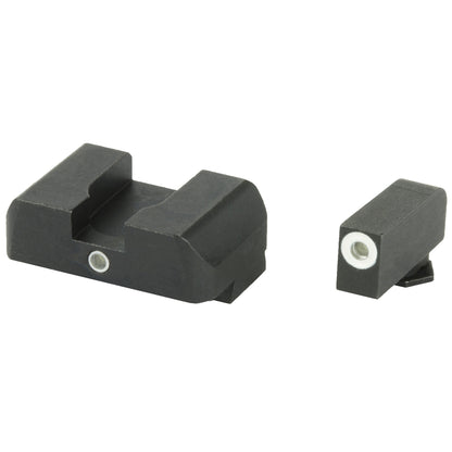 AmeriGlo I-Dot, Sight 2 Dot Fits Glock - Green w/White Outline Front/Rear