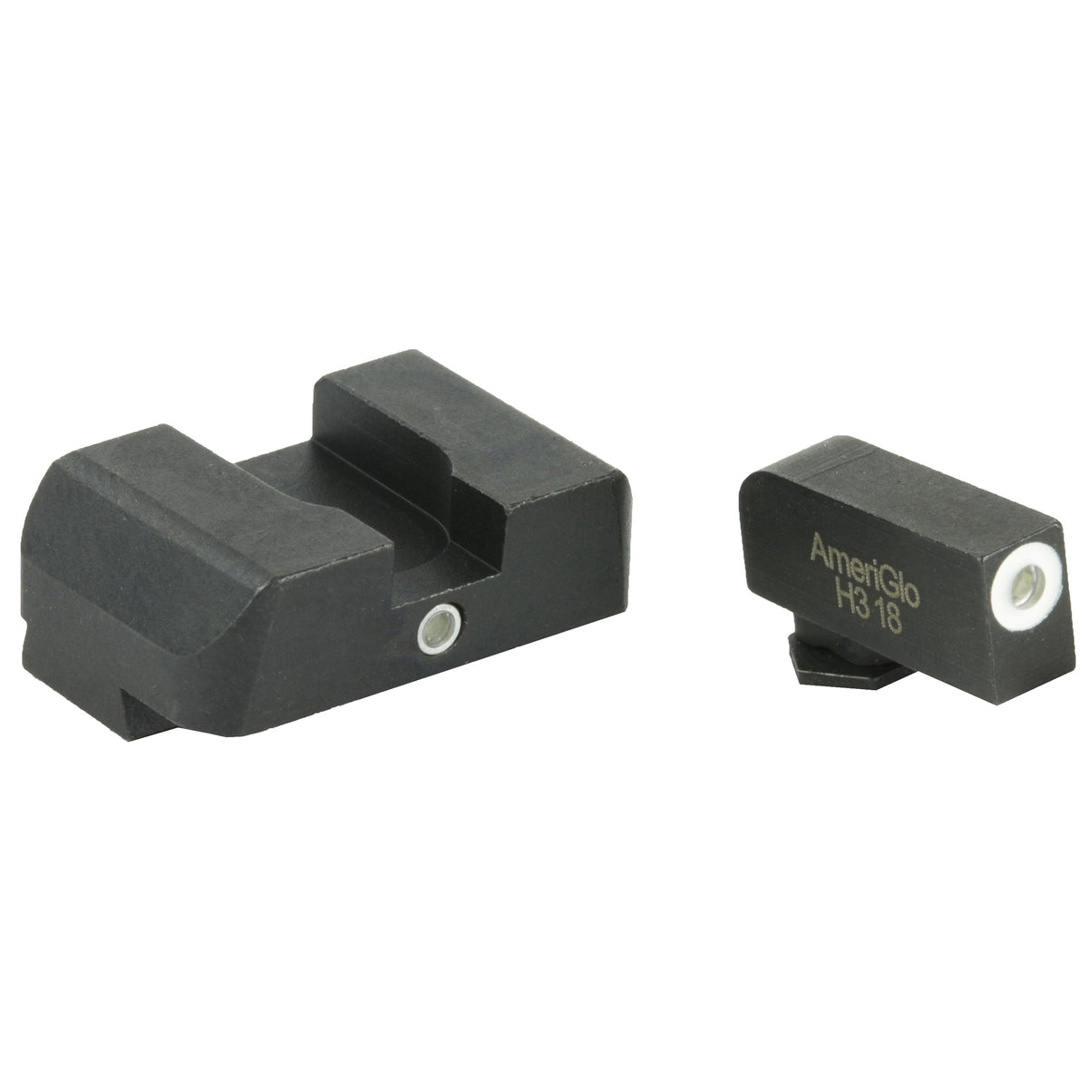 AmeriGlo I-Dot, Sight 2 Dot Fits Glock - Green w/White Outline Front/Rear