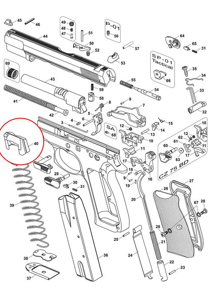 CZ Magazine Follower - CZ 75/85 /100 - Black