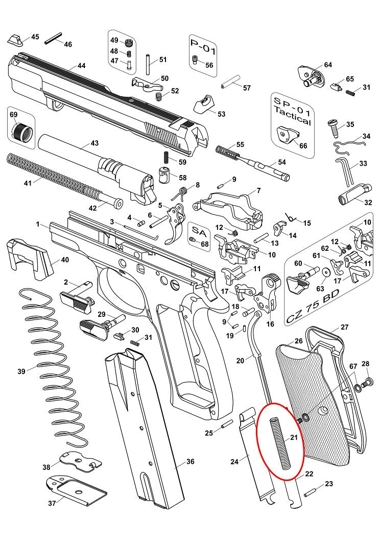 CZ Main Spring 85/75 compact - steel gray 